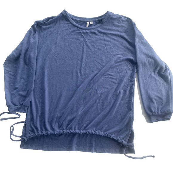 Cato Women's Plus Size Drawstring Bottom Top - Blue, 14/16W - Picture 1 of 3